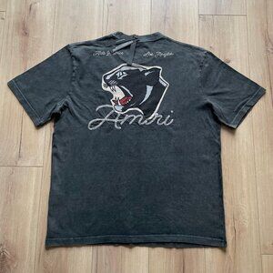 XXL AMIRI EMBROIDERED GRAY COTTON T-SHIRT